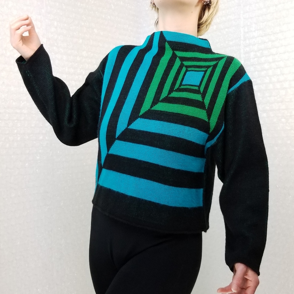 Vintage 80s Santa Cruz geometric pullover sweater